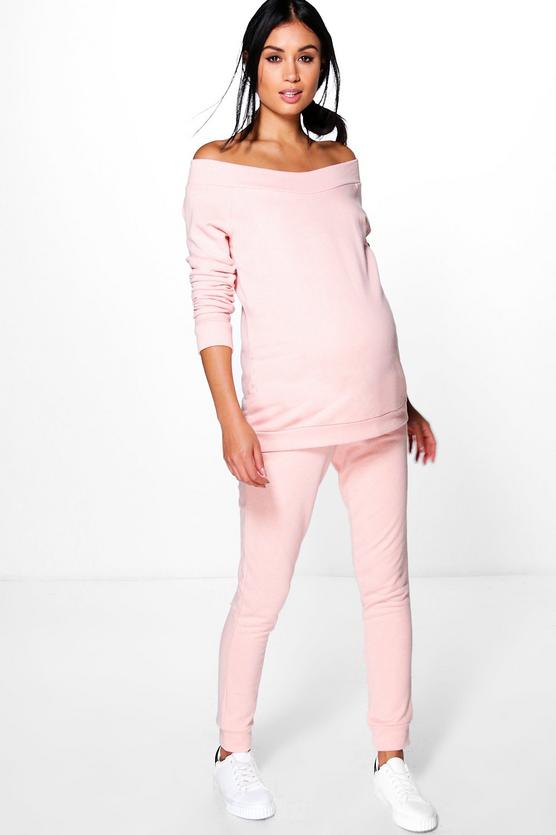 Maternity Zoe Bardot Top & Lounge Jogger Set